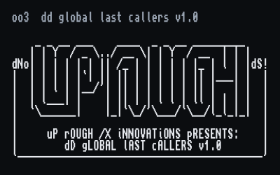 /X oo3: dD Global Last Callers v1.0